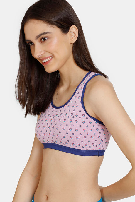 Zivame Girls Double Layered Non Wired Full Coverage Bralette - Star Lavender — image 3